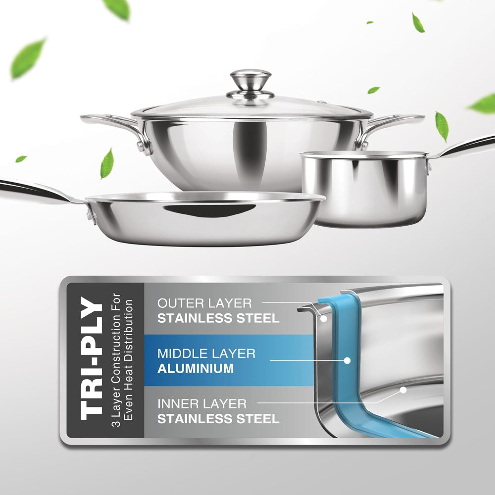 Milton Pro Cook Triply Stainless Steel Cookware Set - 6