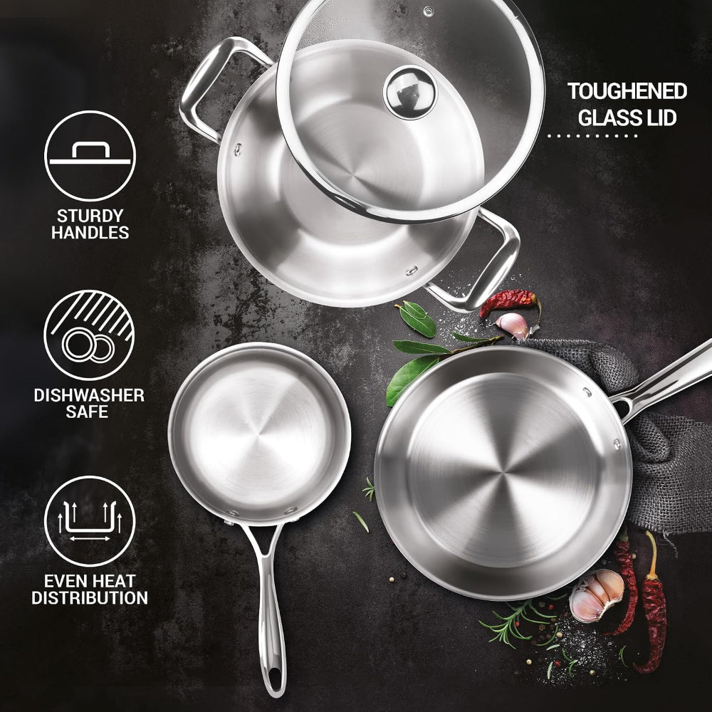 Milton Pro Cook Triply Stainless Steel Cookware Set - 4