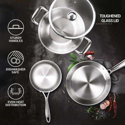 Milton Pro Cook Triply Stainless Steel Cookware Set - 4