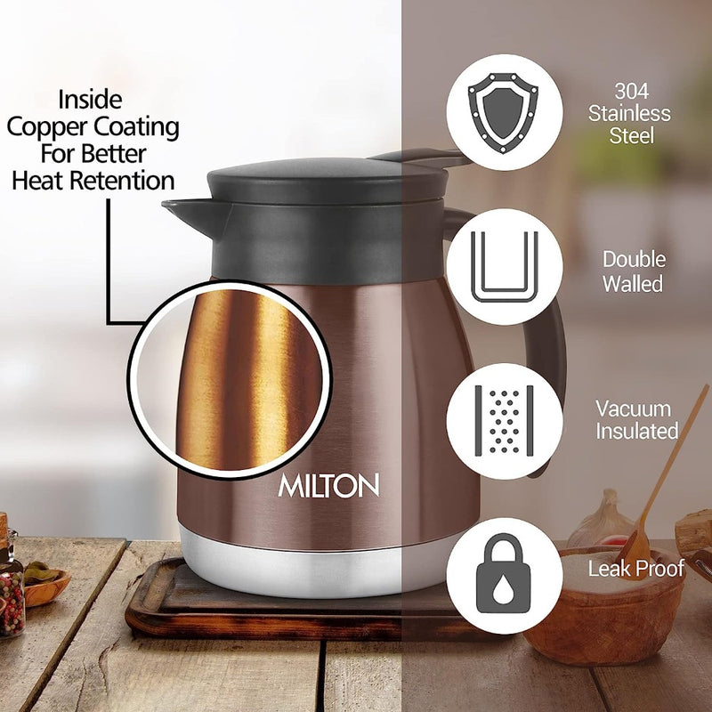 Milton Chai Coffee Gift Set - Bistro 600 Carafe + Stainless Steel Double Walled 285 ML Mug - 8