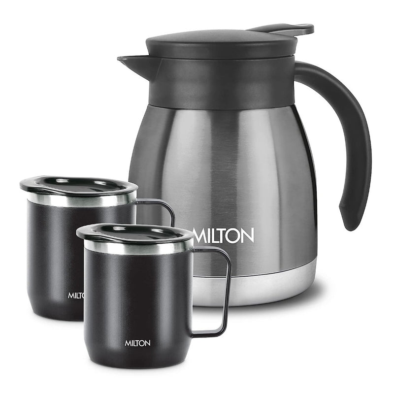 Milton Chai Coffee Gift Set - Bistro 600 Carafe + Stainless Steel Double Walled 285 ML Mug - 2