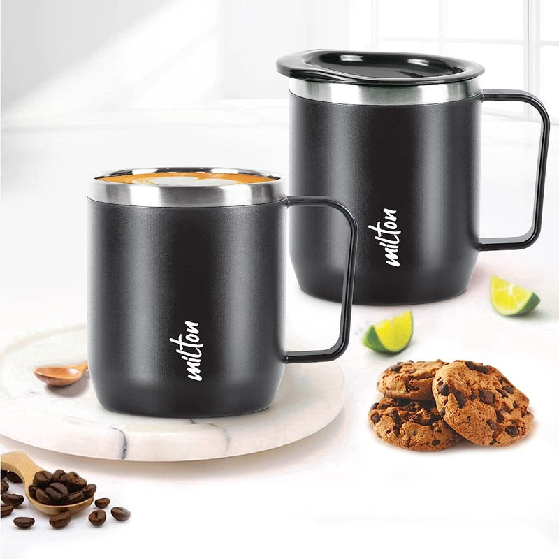 Milton Chai Coffee Gift Set - Bistro 600 Carafe + Stainless Steel Double Walled 285 ML Mug - 4