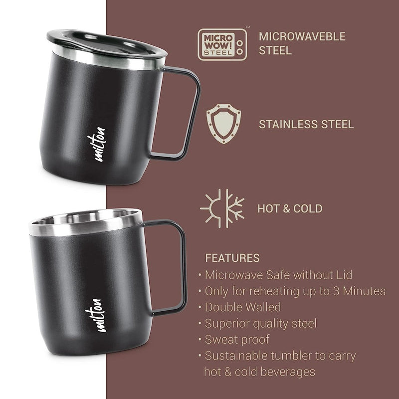 Milton Chai Coffee Gift Set - Bistro 600 Carafe + Stainless Steel Double Walled 285 ML Mug - 10