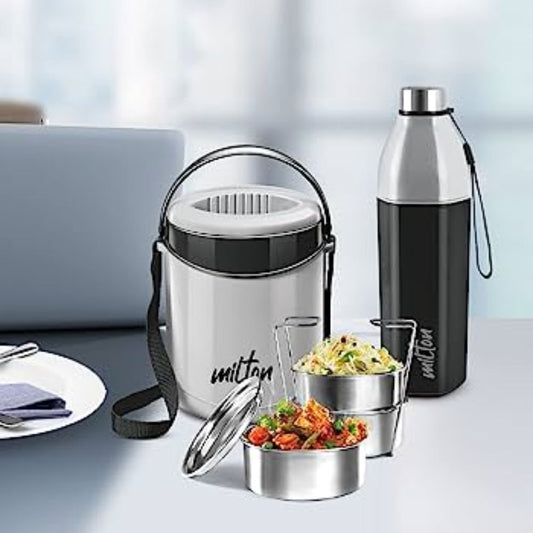 Milton Essential Gift Set - Econa Tiffin 3 + Hexone 900 Bottle - 1