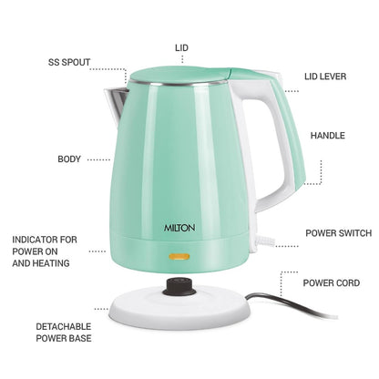 Milton Euroline Riga Electric 1.5 Litre 1500 Watts Stainless Steel Electric Kettle - 5