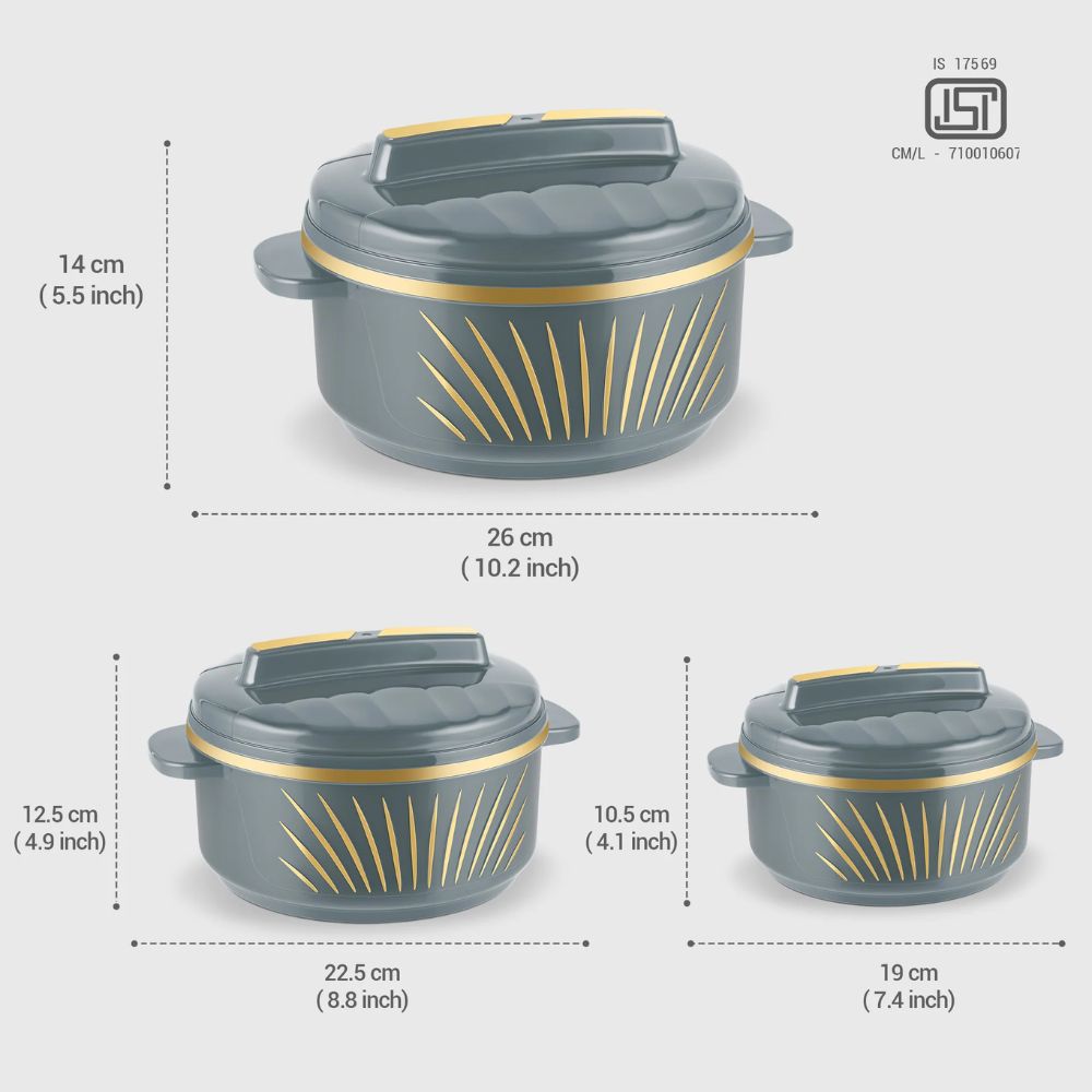 Milton Roti Fresh PU Insulated Junior Casserole set with Inner Roti Basket - 5