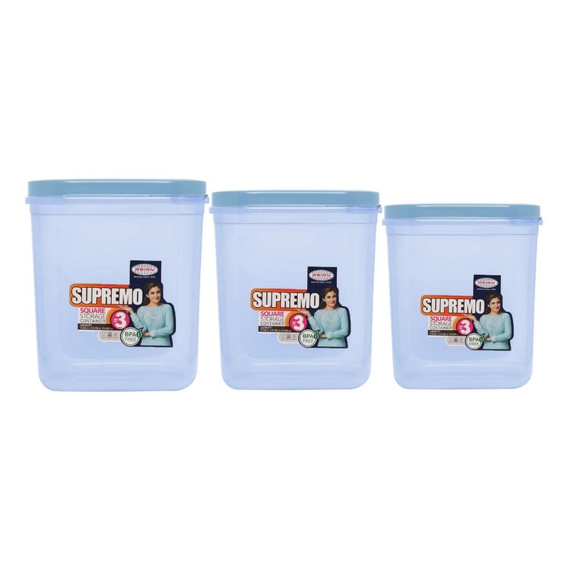 Asian Supremo Square Plastic Storage Container | Stackable | Multipurp