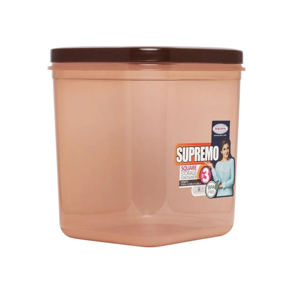 Asian Supremo Square Plastic Storage Container | Stackable | Multipurp