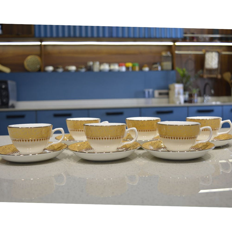 Oasis Italian Printed Cup Saucer Set - 3