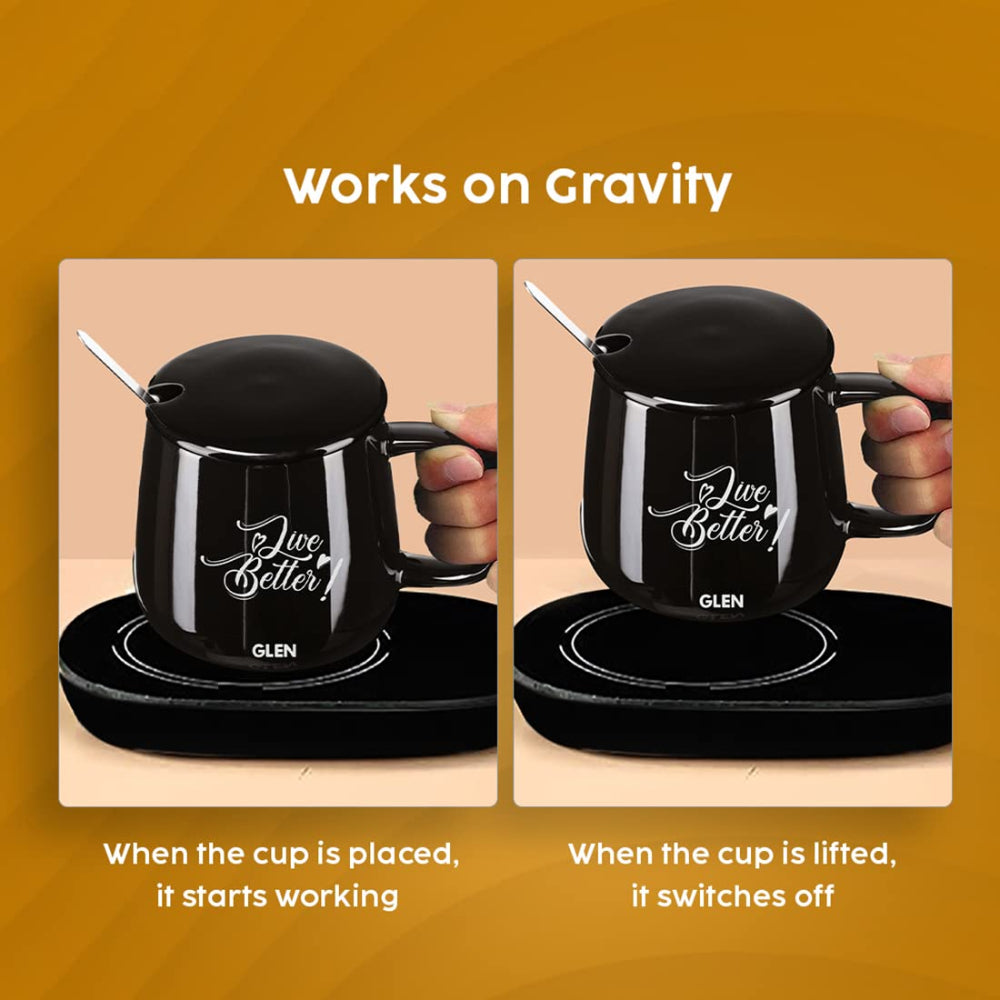 Glen Electric 16 Watts Coffee Mug Warmer Plate with Auto Shut Off and Heating Function - 3