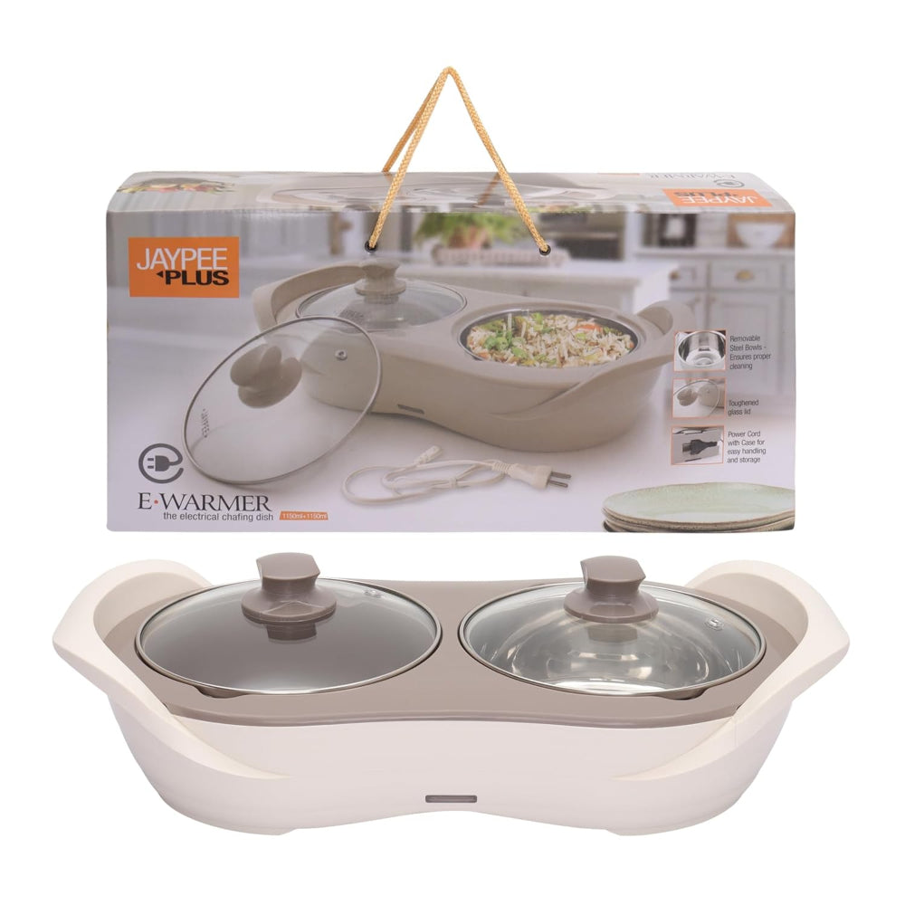 Jaypee Plus E- Warmer Stainless Steel Electric Casserole Set with Removable Containers - 9