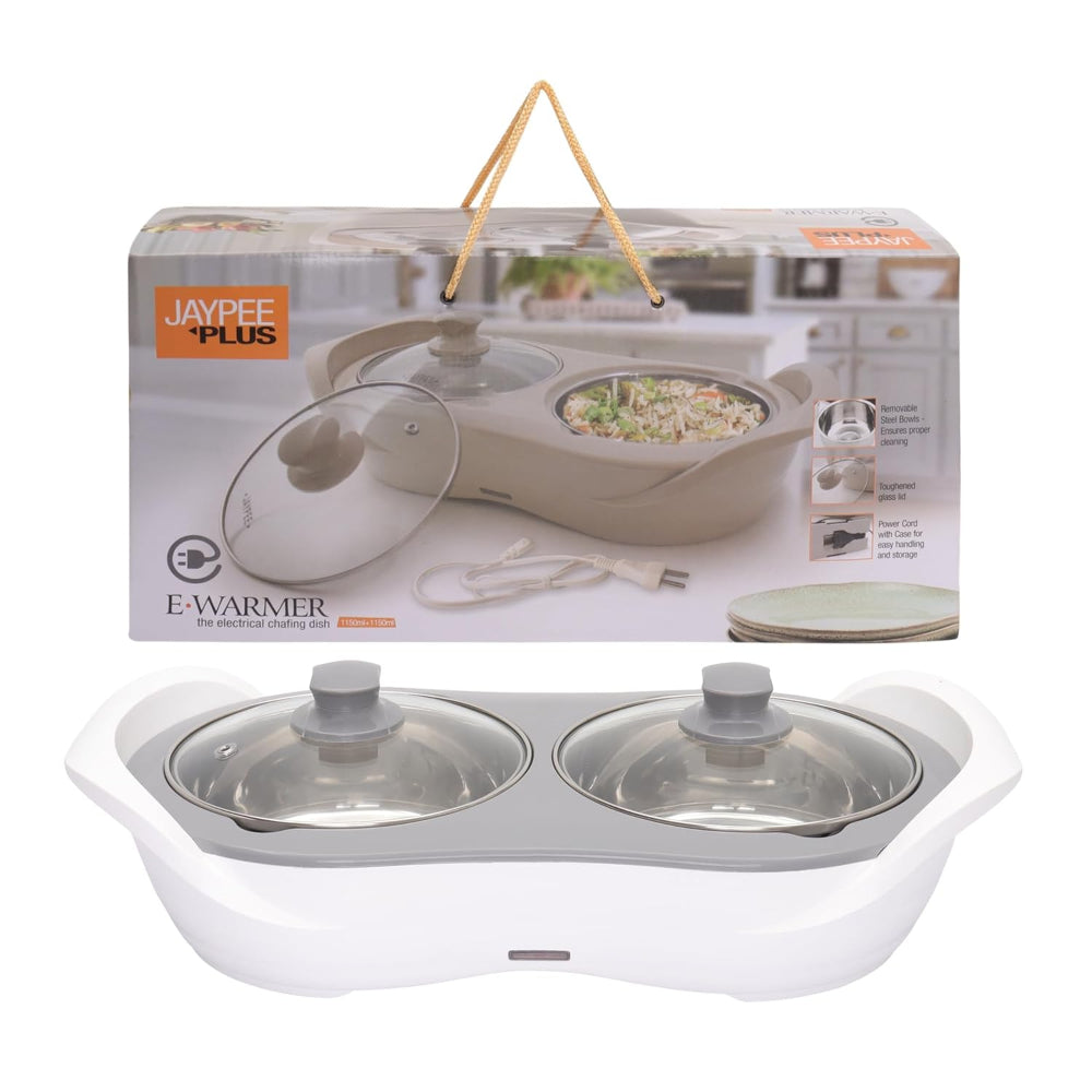 Jaypee Plus E- Warmer Stainless Steel Electric Casserole Set with Removable Containers - 4