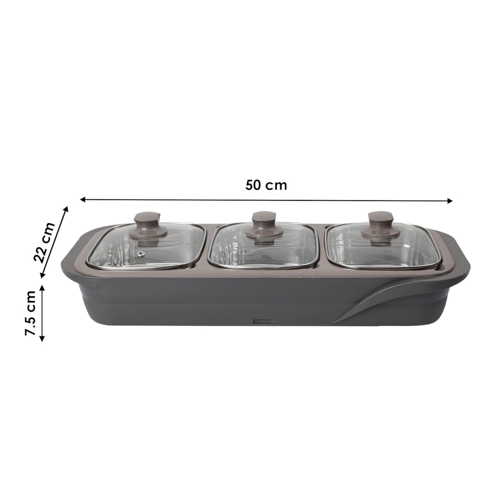 Jaypee Plus E-3 Electric Casserole Set with Toughened Glass Lid - 5