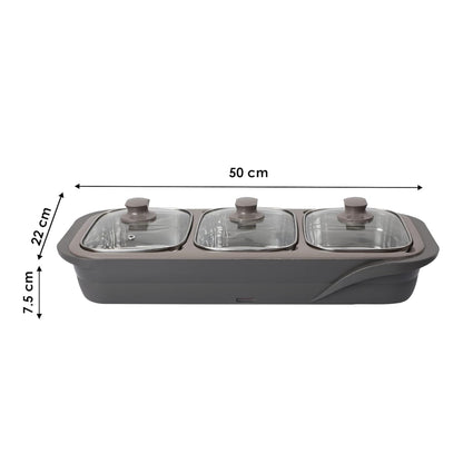 Jaypee Plus E-3 Electric Casserole Set with Toughened Glass Lid - 5