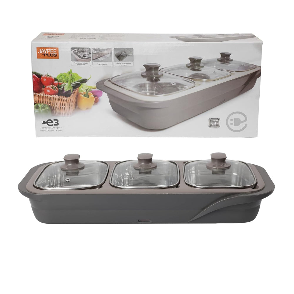 Jaypee Plus E-3 Electric Casserole Set with Toughened Glass Lid - 8