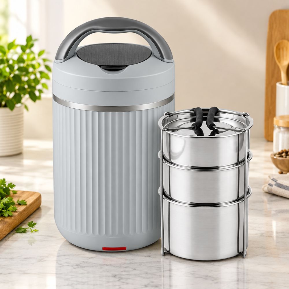 Jaypee Plus Heat Box Electric Lunch Box with 3 Stainless Steel containers - 2