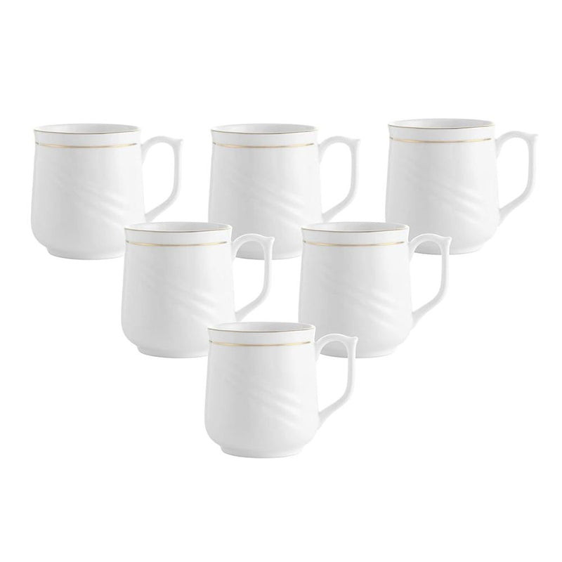 Clay Craft Ceramic New Lilly Gold Line 180 ML Coffee & Tea Mugs - 2