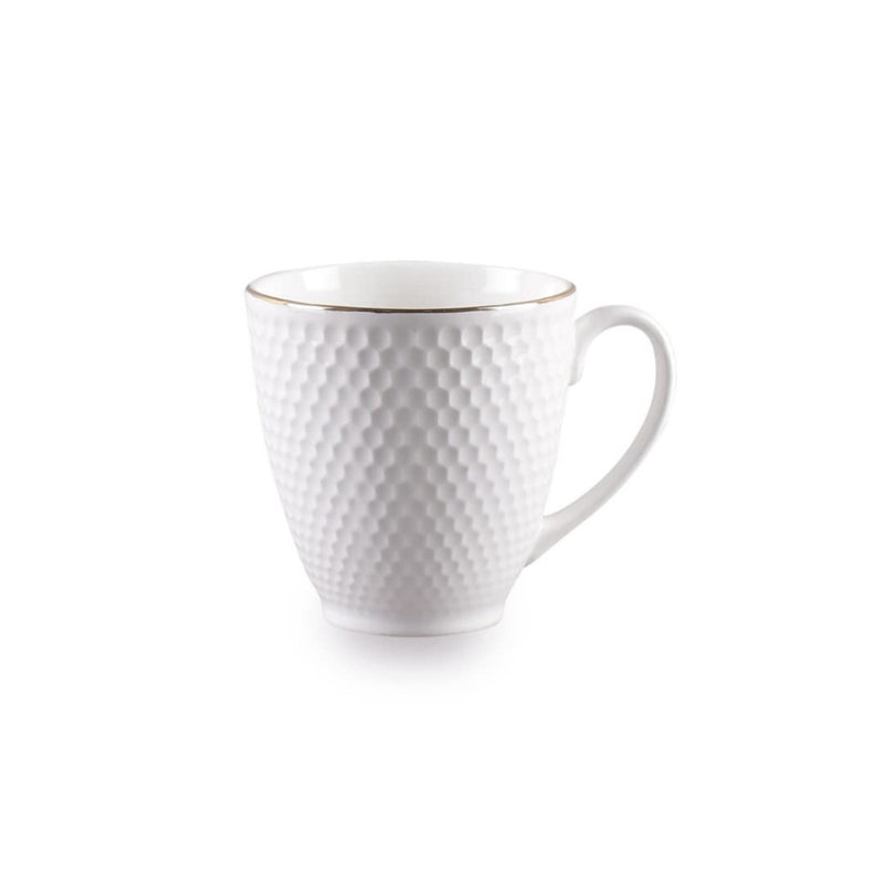 Clay Craft Ceramic Omega Impression Gold Line 200 ML Coffee & Tea Mugs - 3