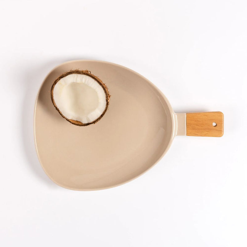 Rena Porcelain Sandbar Dining Table Platter - 4
