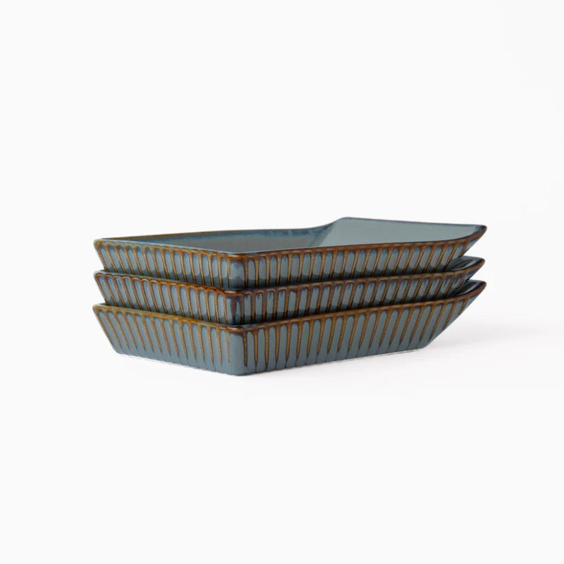 Rena Porcelain Teal Rectangle Shape Dining Table Platter - 2