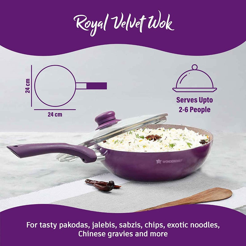 Wonderchef Royal Velvet Plus Aluminium Nonstick Cookware Set - 3