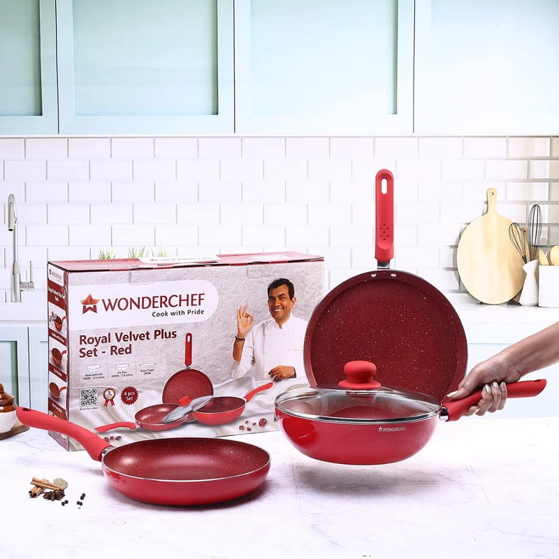 Wonderchef Royal Velvet Plus Aluminium Nonstick Cookware Set - 7