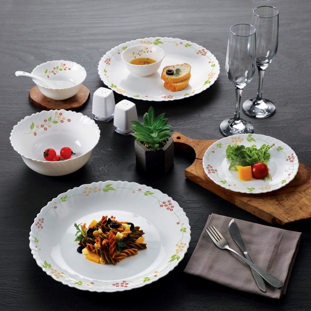 Cello Opalware Dazzle Series Round Dinner Set Set of 12 Pcs