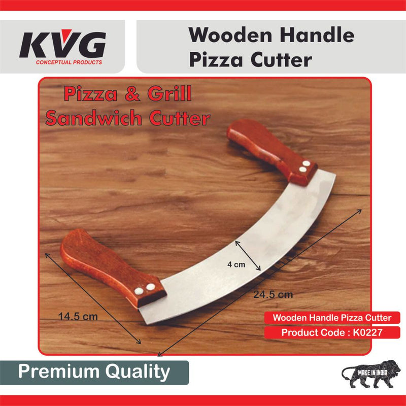 KVG Wooden Handle Pizza Cutter - 3
