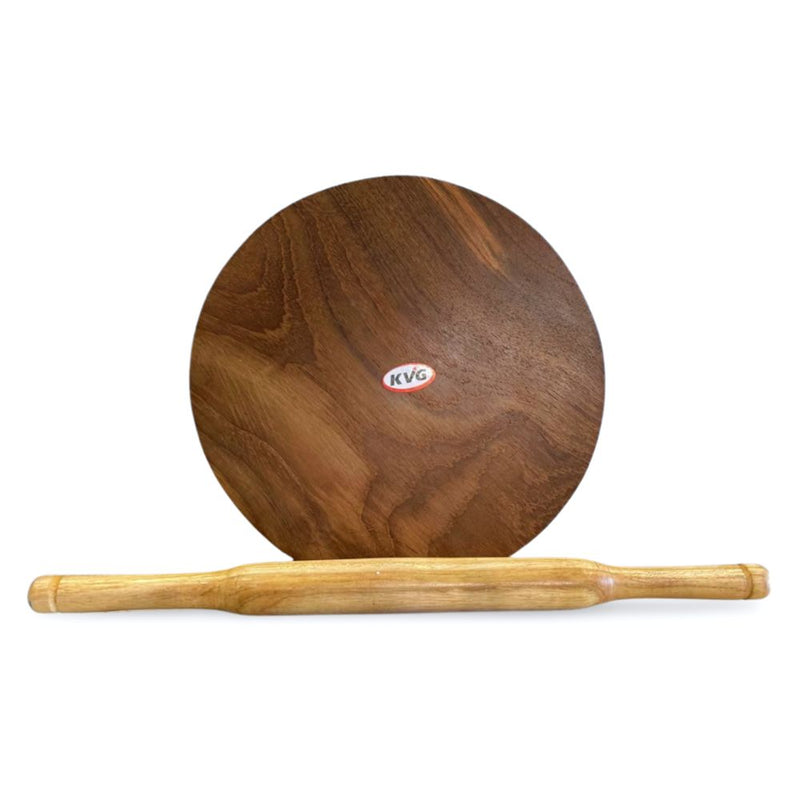 KVG Teak Wood Polpat With Belan | Brown | Roti Chakla | Roti Patla | Polpat - 2