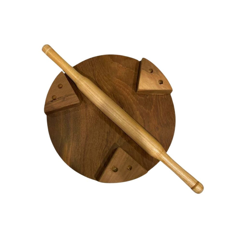 KVG Teak Wood Polpat With Belan | Brown | Roti Chakla | Roti Patla | Polpat - 5