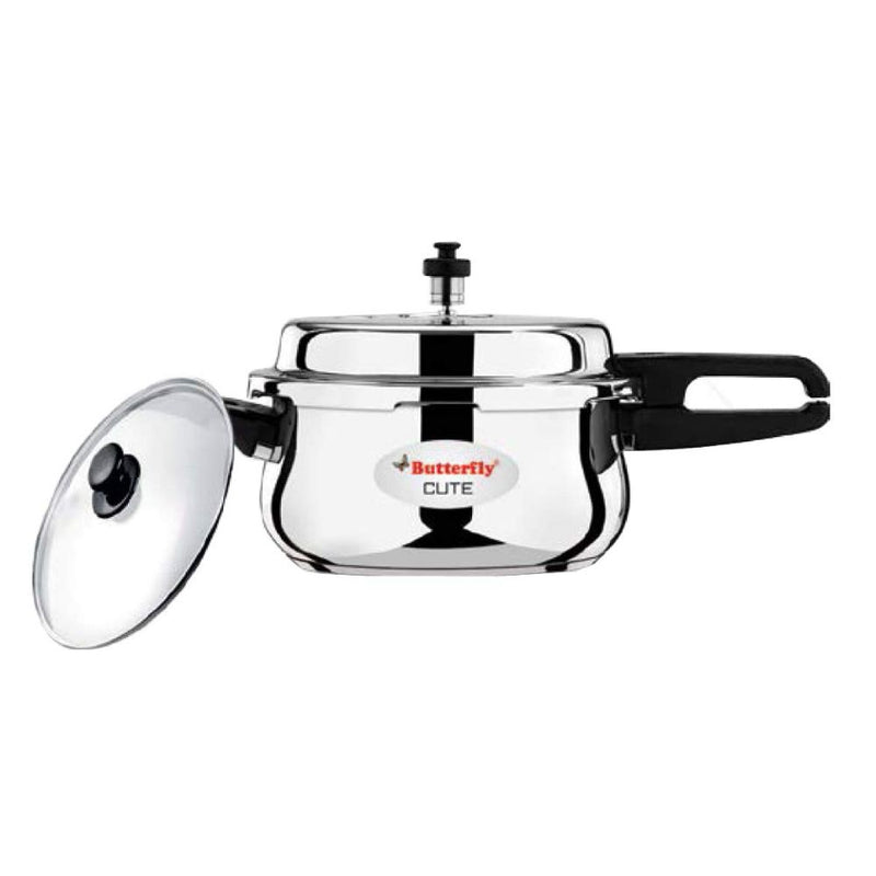 Butterfly Stainless Steel Cute Pressure Cooker with Glass Lid - 4