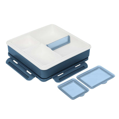 Pinnacle PentaGo Insulated Lunch Box (900ml) | Adjustable Divider | Microwave Safe Lunch Box | 4 Compartments | Lunch Box for Kids & Office Women | Keeps Warm for 4hrs
