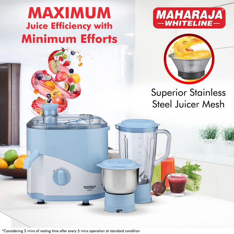 Maharaja Whiteline Odacio 500 Watt Juicer Mixer Grinder with 2 Jars - 2