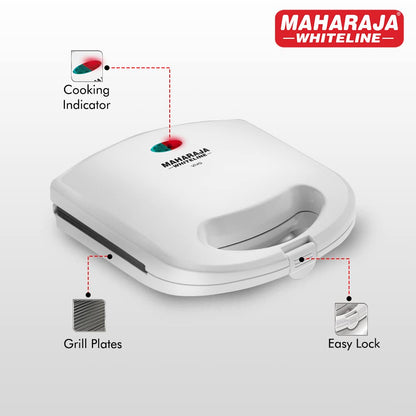Maharaja Whiteline 2 Slice 750 Watts Grill Sandwich Maker - 6