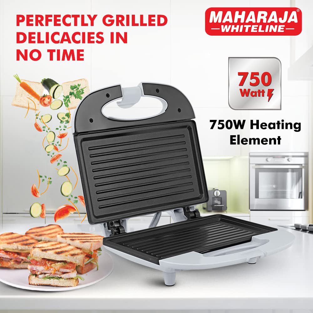 Maharaja Whiteline 2 Slice 750 Watts Grill Sandwich Maker - 4