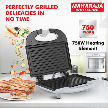 Maharaja Whiteline 2 Slice 750 Watts Grill Sandwich Maker - 4