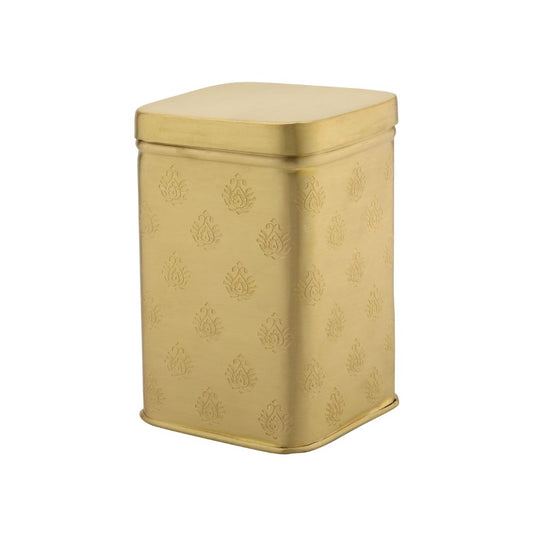 LaCoppera Pure Brass 1250 ML Cube Mor Dabba - 1