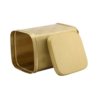 LaCoppera Pure Brass 1250 ML Cube Mor Dabba - 3