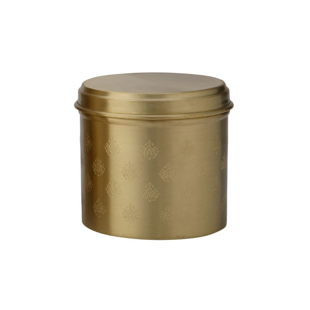 LaCoppera Pure Brass Mor Round Dabba - 3