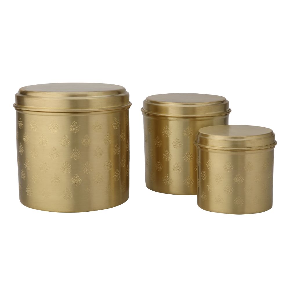 LaCoppera Pure Brass Mor Round Dabba - 2