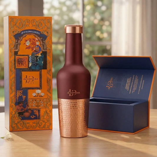 Lacoppera Madira Coco 1000 ML Pure Copper Water Bottle - 1
