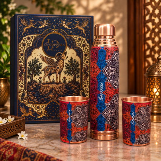 Lacoppera Copper 3D Printed Ayurship Mandala Rediance Gift Set - 1