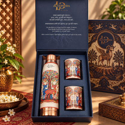 Lacoppera Copper 3D Printed Madhurvan Gift Set - 4