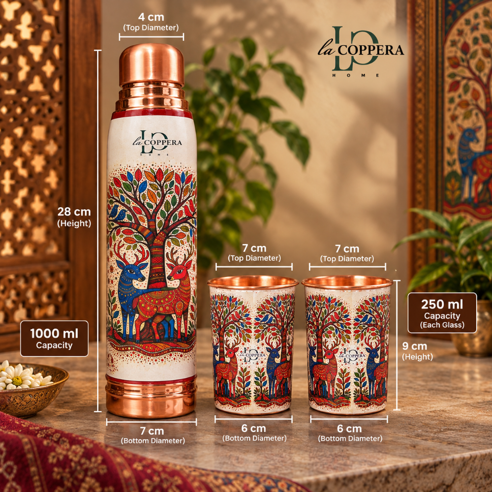 Lacoppera Copper 3D Printed Madhurvan Gift Set - 2