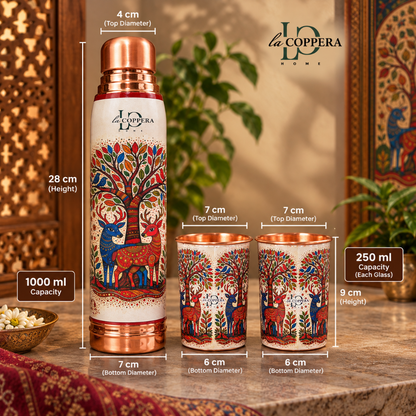 Lacoppera Copper 3D Printed Madhurvan Gift Set - 2