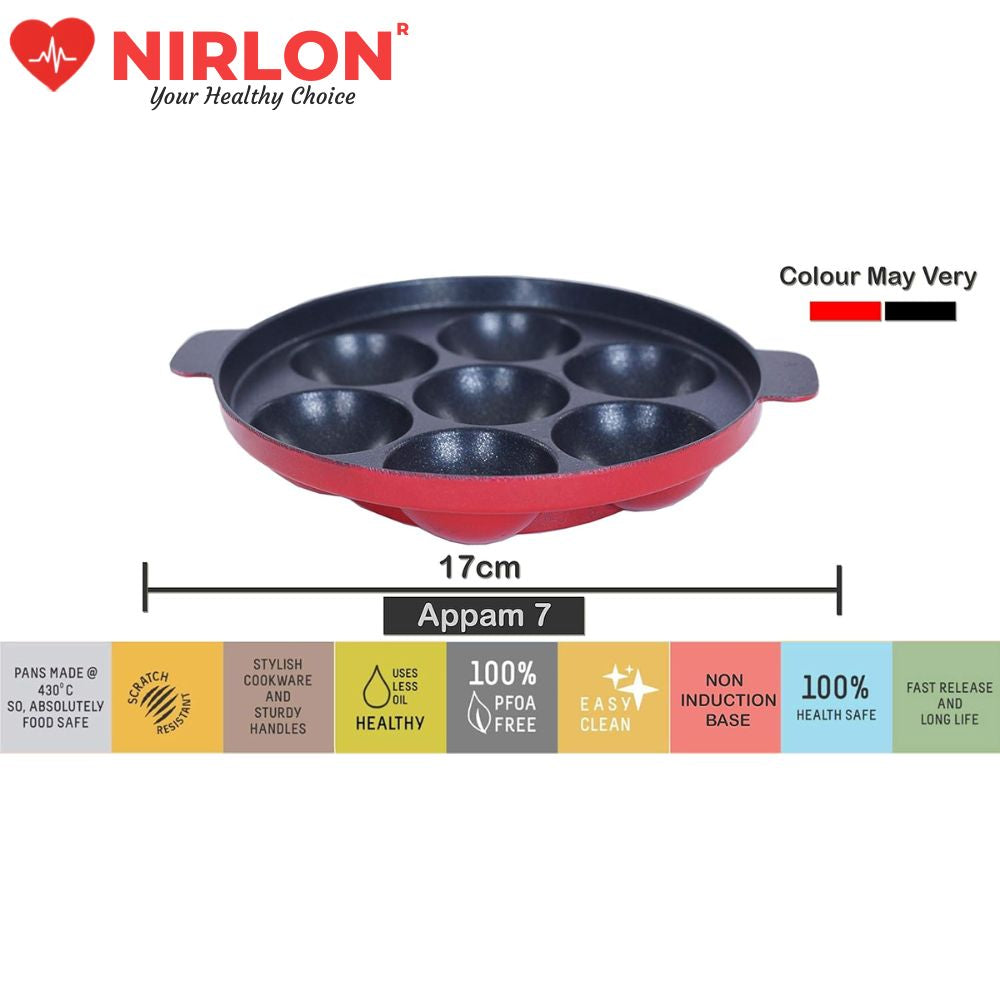 Nirlon Aluminium Non-Stick 7 Cavity Appam Patra - 4