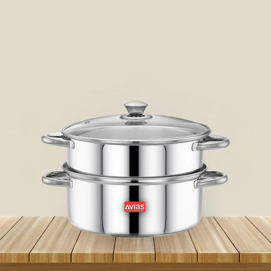 Avias Spectra Steamer | Induction And Gas Stove Base| Silver-8