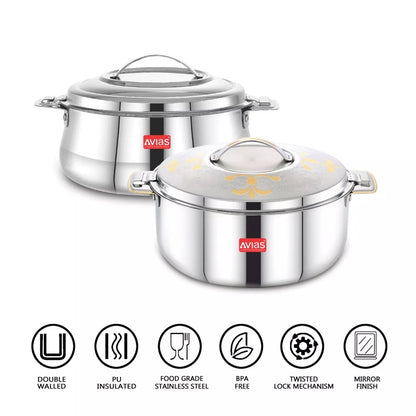 AVIAS Festive Riara Casserole Set | Emerald | Silver-6