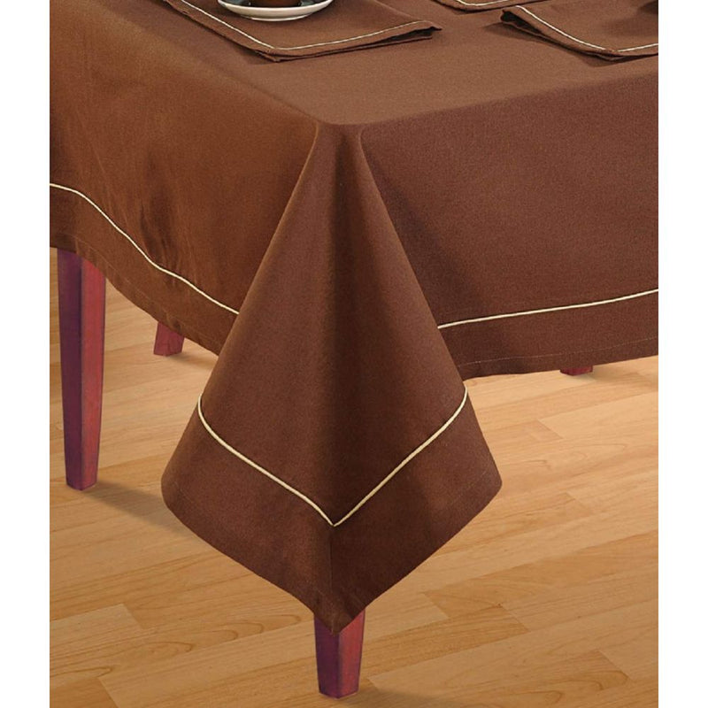 Swayam Mocha Plain Flat Rectangular Table Cover - 2