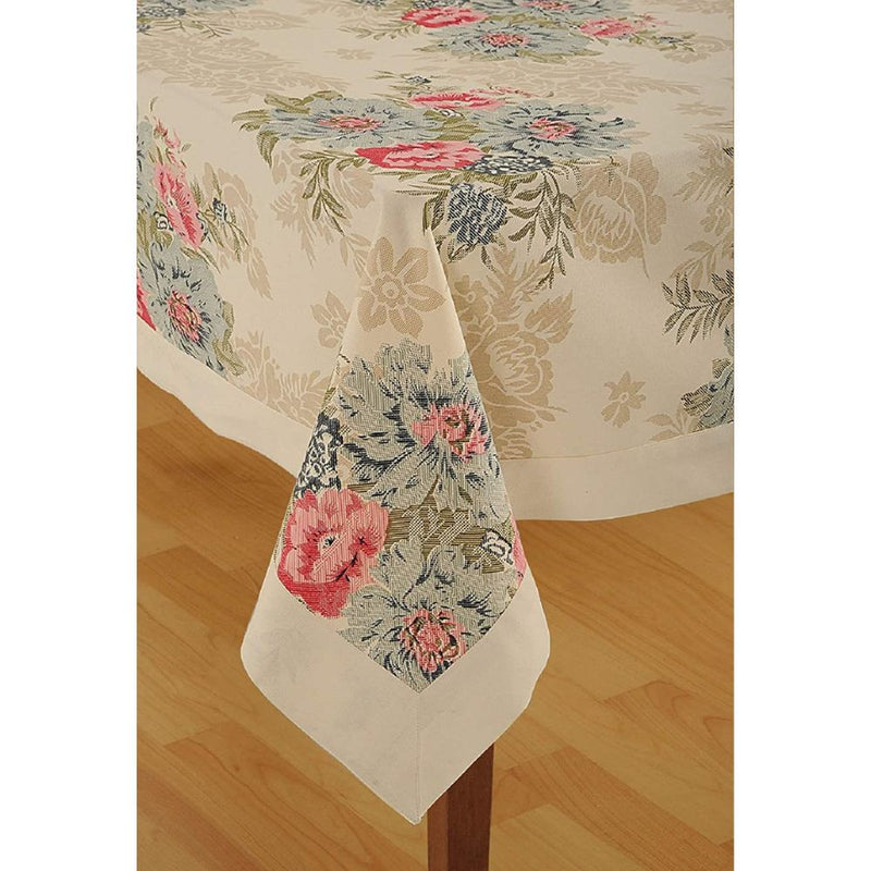 Swayam Floral Cream Printed Rectangular Table Cover - 1986 - 5